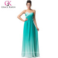 Grace Karin Vestidos de noche largos elegantes del color del gradiente de la gasa del amor sin tirantes CL6173-3 #